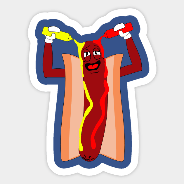 A Hotdog in Paradise Sticker by Rubynibur